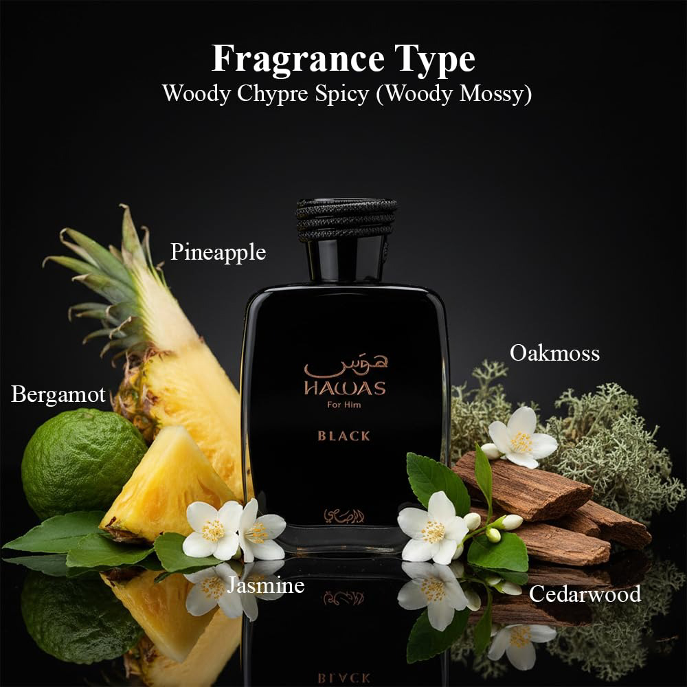 Hawas Black van Rasasi voor ma - Perfume Fragrance For Men recensie en prijs